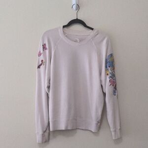 Zadig & Voltaire Embroidered Sleeve Cream Sweatshirt